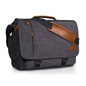 Estarer Company Gray Canvas Messenger/Computer Bag